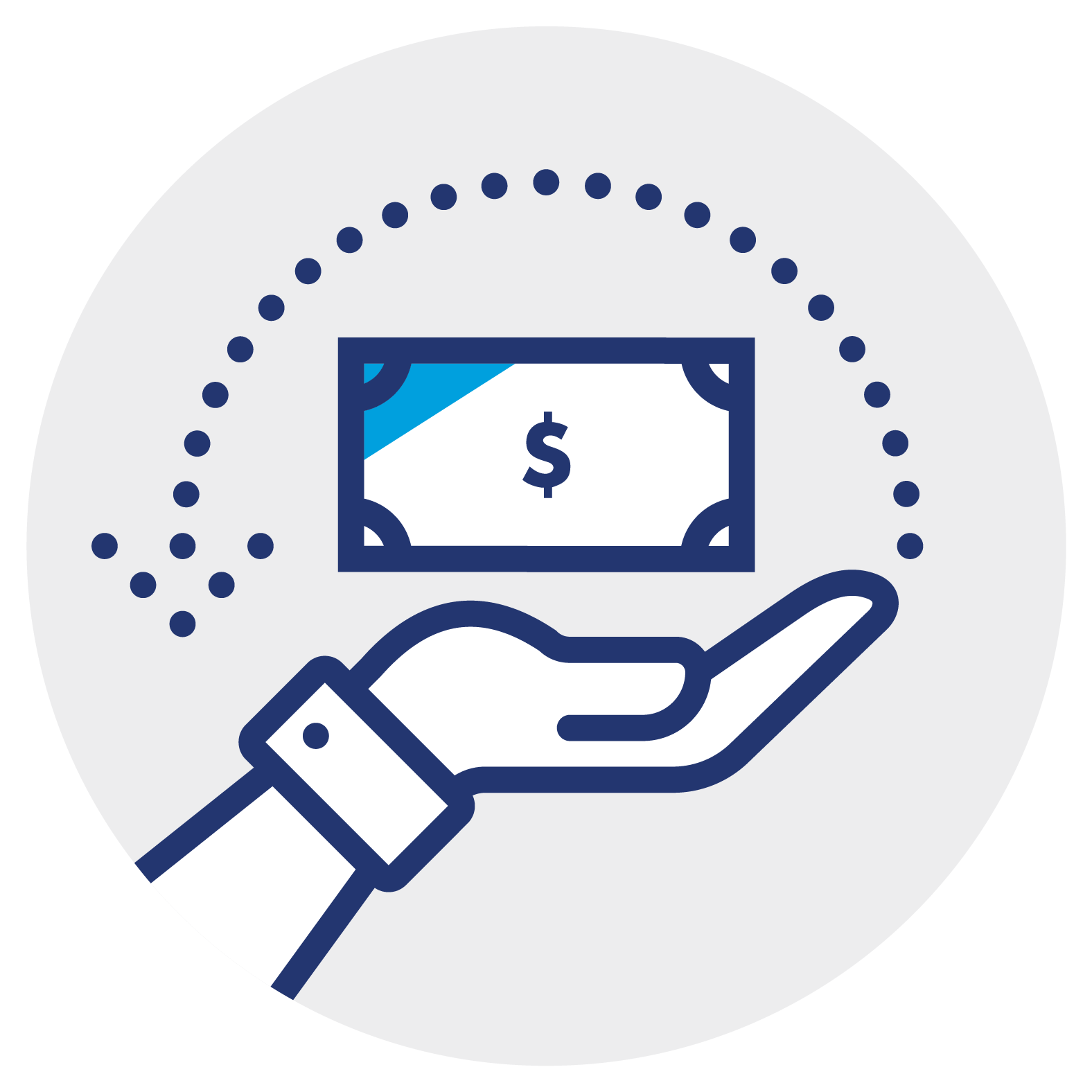 Cash on one hand